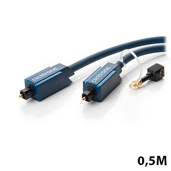 Clicktronic - Optische kabel - 0.5 meter - Blauw