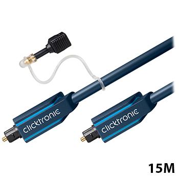 Clicktronic - Optische kabel - 15 meter - Blauw