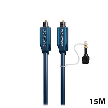 Clicktronic - Optische kabel - 15 meter - Blauw